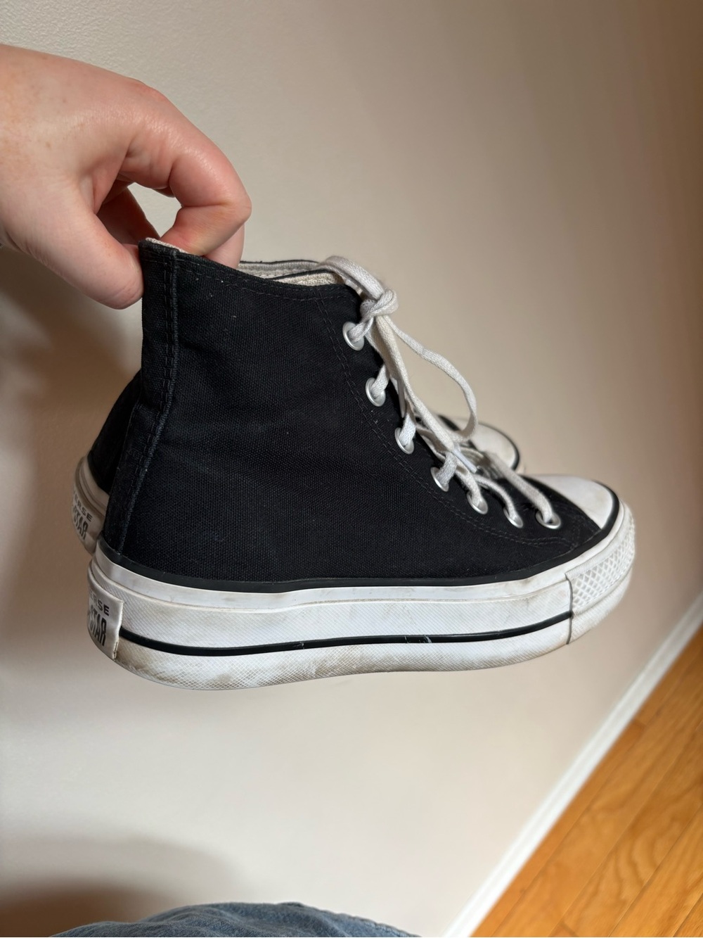Platform black converse